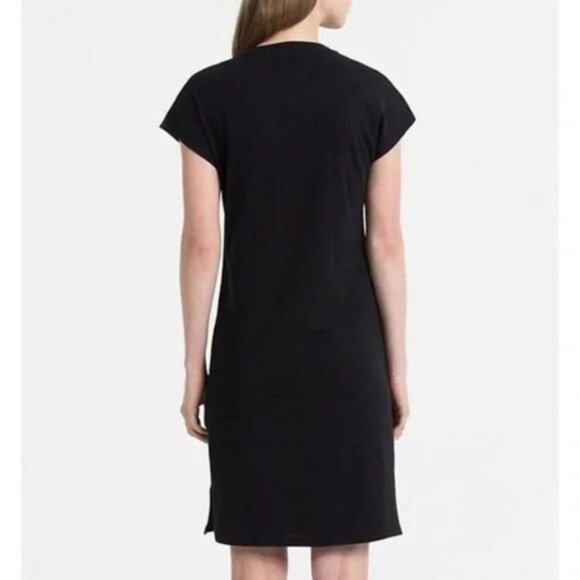 Calvin Klein casual t shirt dress black with white logo size medium - Picture 6 of 7